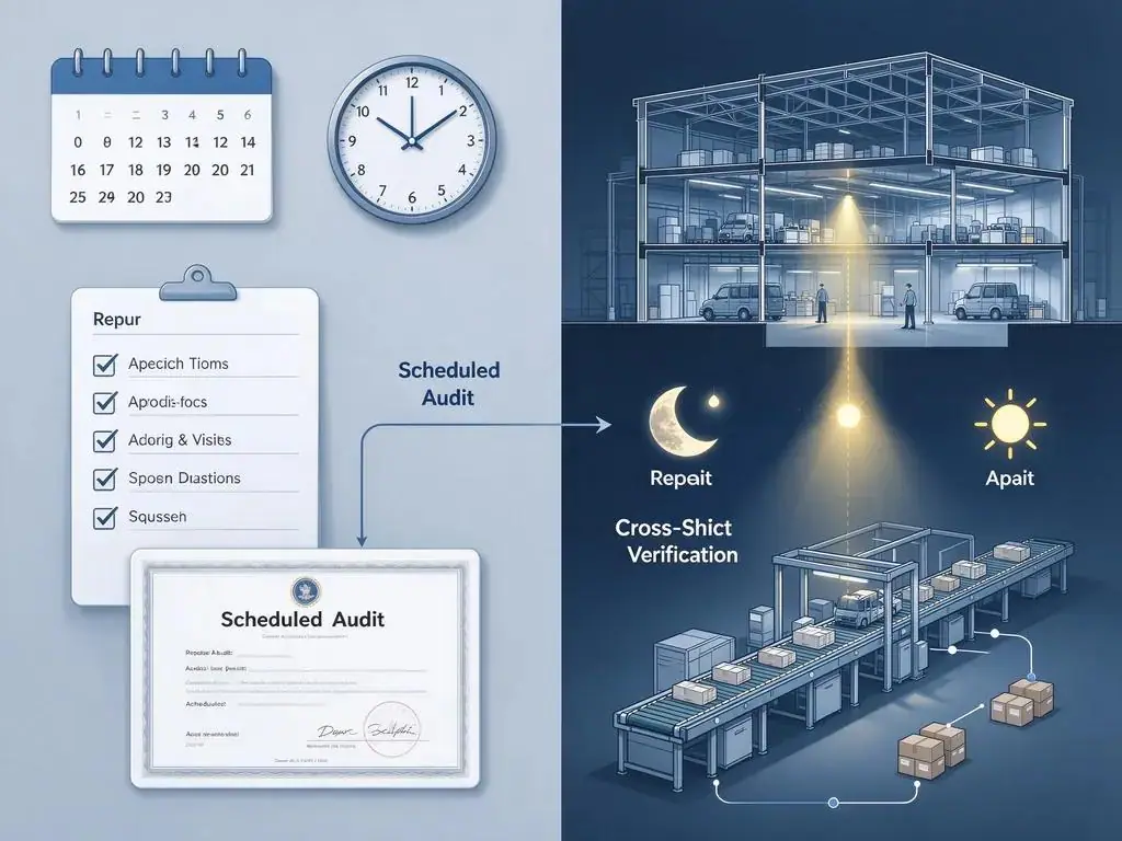 Audit Timing: Scheduled Audits vs. Unannounced / Repeat Visits